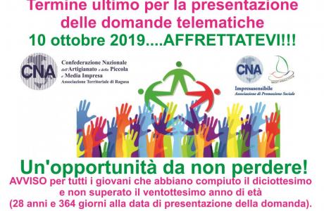 SERVIZIO CIVILE UNIVERSALE Termine ultimo per la presentazione delle domande telematiche 10 ottobre 2019